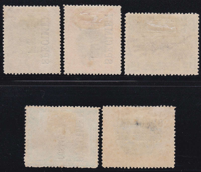 NORTH BORNEO 1895 SGD3,D5,D8,D10andD11 `SPECIMEN` POSTAGE DUE SET CV £160