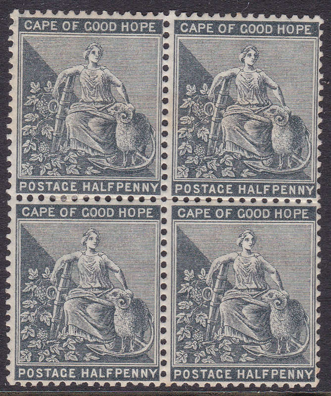 Cape of Good Hope : 1892 SACC35 ½d BLACK BO4 UM/MM - CV R5600