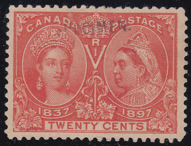 CANADA 1897 QV JUBILEE ISSUE SG133s 20c VERMILLION `SPECIMEN` MM CV £375
