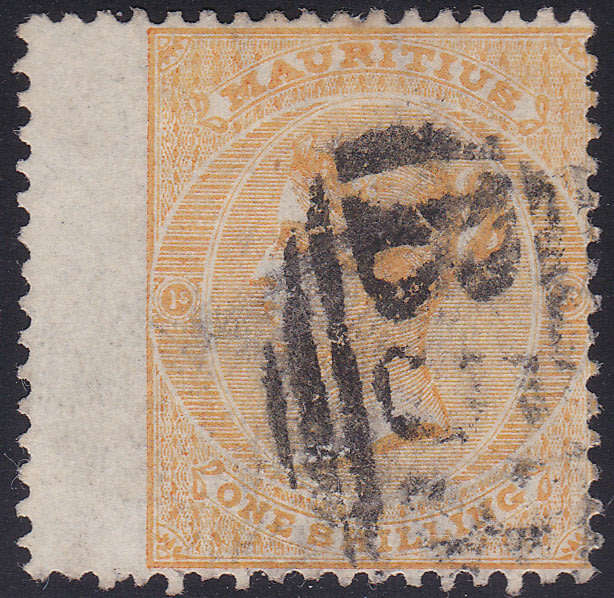 MAURITIUS 1863-72 SG68 1/- YELLOW - FU  CV £30