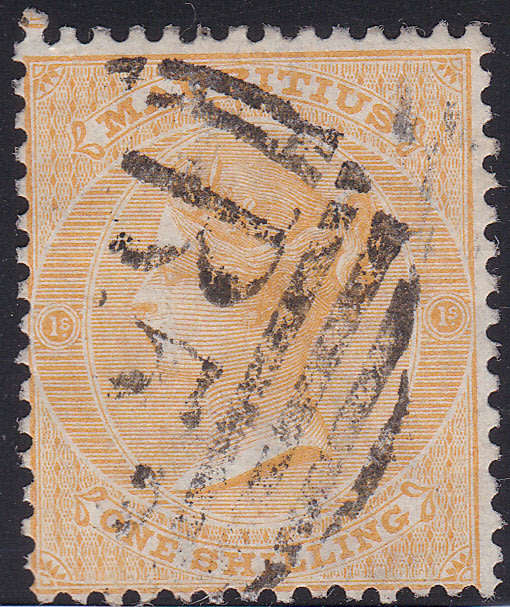 MAURITIUS 1863-72 SG70 1/- ORANGE - VFU  CV £12