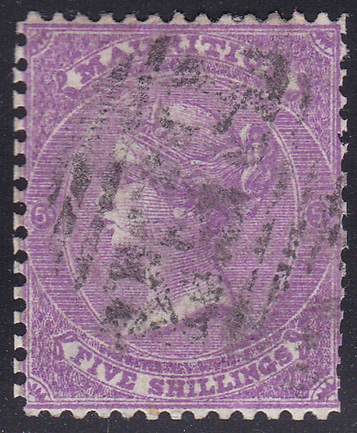 MAURITIUS 1863-72 SG72 5/- BRIGHT MAUVE - FU  CV £55