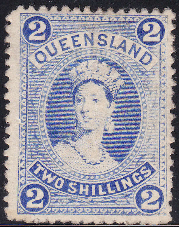QUEENSLAND 1880 SG118 2/- PALE BLUE - MM CV £160