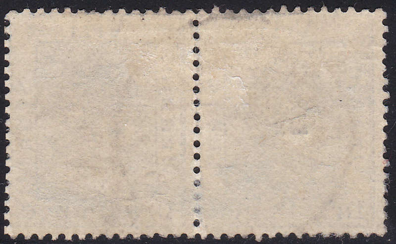 OFS - SACC46(var) 2½d ON 3d ULTRAMARINE USED PAIR WITH MISSING TOP TO `2` AND `1` IN FRACTION FU