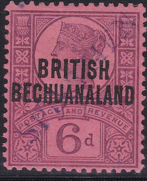 BECHUANALAND 1891 SACC36s 6d PURPLE and ROSE-RED `SPECIMEN` CV R1000