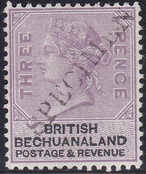 BECHUANALAND 1887 SACC12s 3d LILAC and BLACK `SPECIMEN` CV R2083