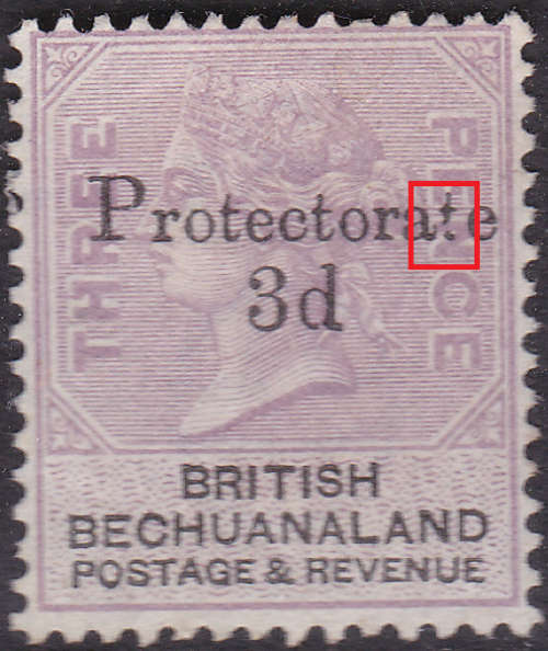 Bechuanaland Protectorate 1888 SACC41 3d ON 3d LILAC and BLACK(UNLISTED VARIETY) MNG CV R5000