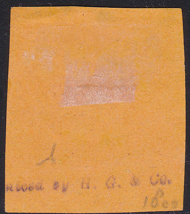 TRANSVAAL 1877 SACC118(var) 1d RED ON ORANGE PAPER WITH NO STOP AFTER "V" VFU
