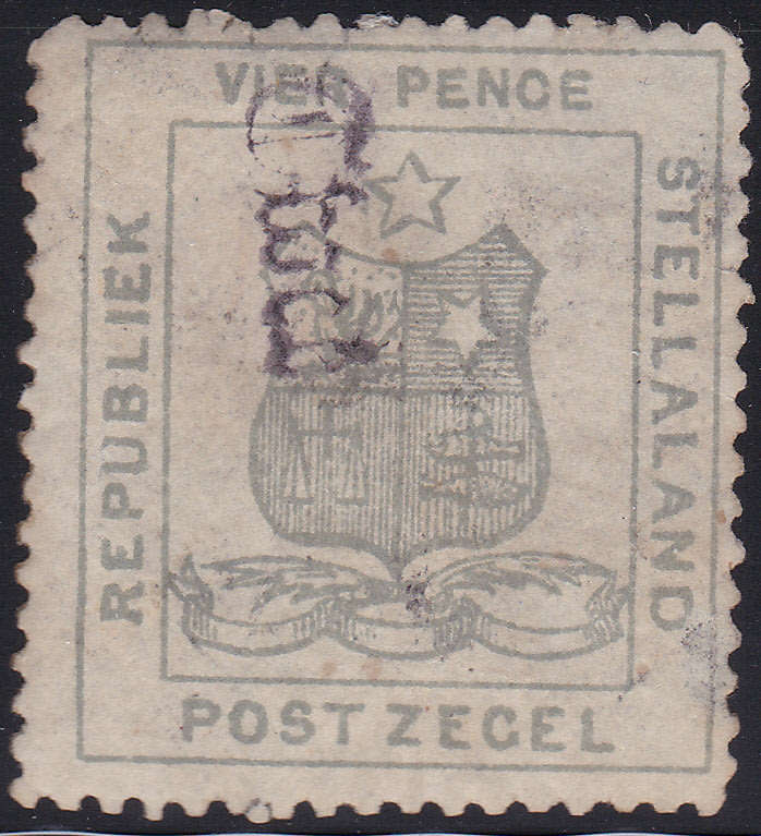 Stellaland 1885 SG6 2d on 4d SLATE GREY MM CV R90000 - RARE