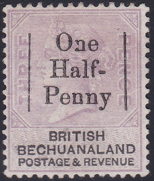 British Bechuanaland 1888 SACC27(var) ½d ON 3d PALE REDDISH LILAC - UNUSED WITH VARIETY