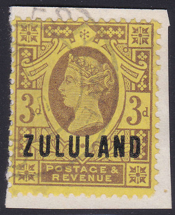 ZULULAND - SACC5 3d PURPLE ON YELLOW PAPER - SUPERB USED ON PIECE CV R800