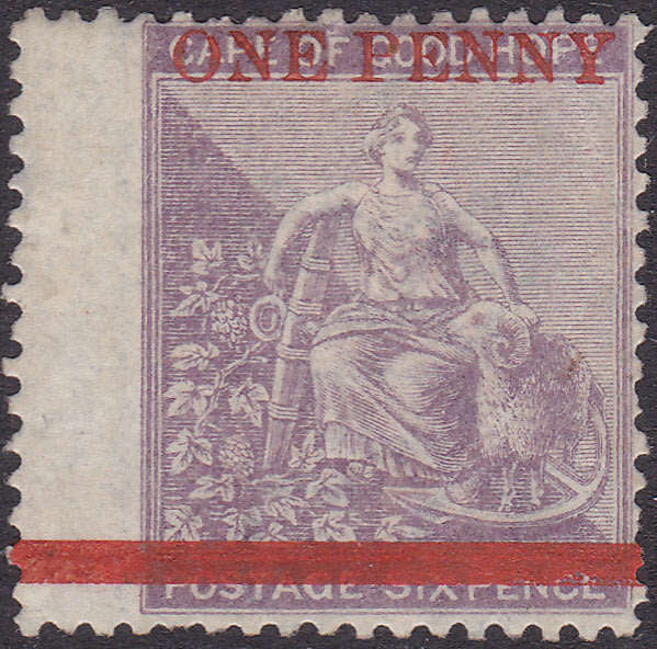 Cape of Good Hope 1858 SACC27 1d ON 6d DEEP LILAC  - MNG - CV R20000