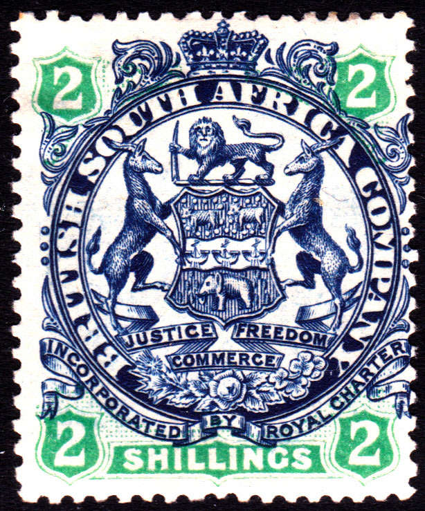 B.S.A.C/Rhodesia SG47 2/- Indigo & Green/Buff -  MM CV £55(2017)