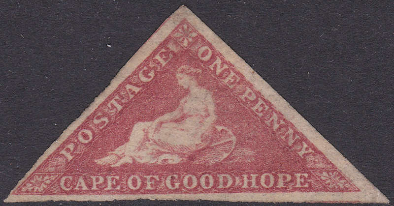 Cape of Good Hope 1858 SACC5b 1d DEEP ROSE - MM - CV R50000