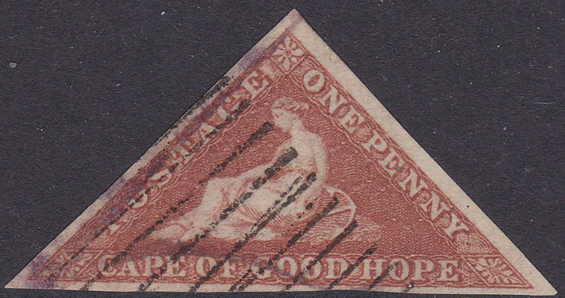 CAPE OF GOOD HOPE 1857 SACC5 - 1d BRICK-RED  - VFU  - CV R40000