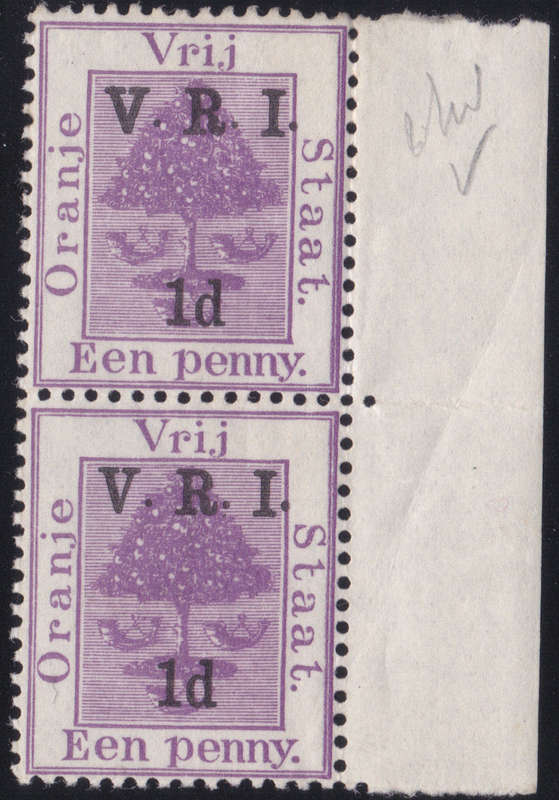 OFS 1900  1d ON 1d PURPLE MARGINAL PAIR WITH THICK `V`  - MM/UM
