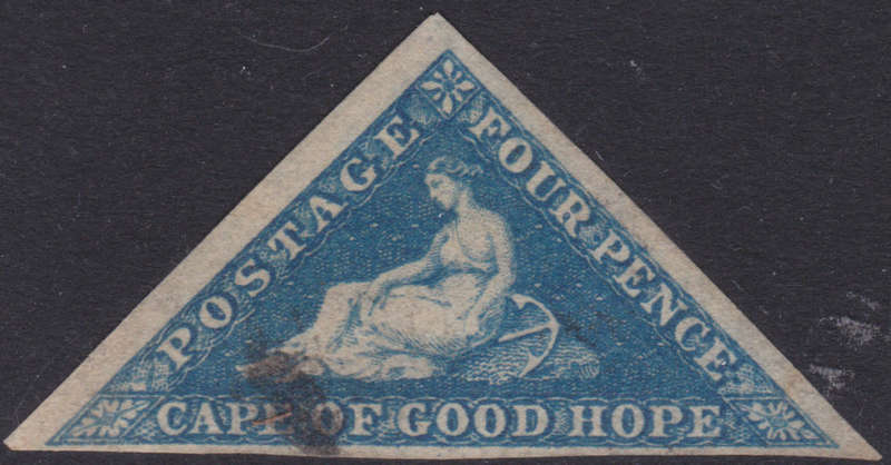Cape of Good Hope 1855 SACC6a 4d BLUE - VFU -  CV R1300+