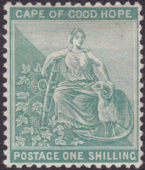 CAPE OF GOOD HOPE 1889 SACC61 1/- BLUISH GREEN MM(HH) CV R2500