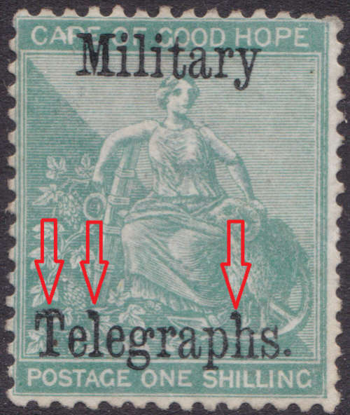 Cape of Good Hope : 1/- GREEN MILITARY TELEGRAPH MM