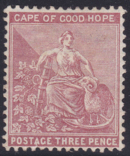 CAPE OF GOOD HOPE 1881 SACC34 3d PALE CLARET(WM CROWN CC) MM CV R6000