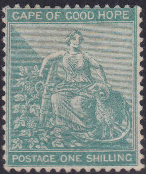 CAPE OF GOOD HOPE 1889 SACC48a 1/- BLUE-GREEN MM CV R3500