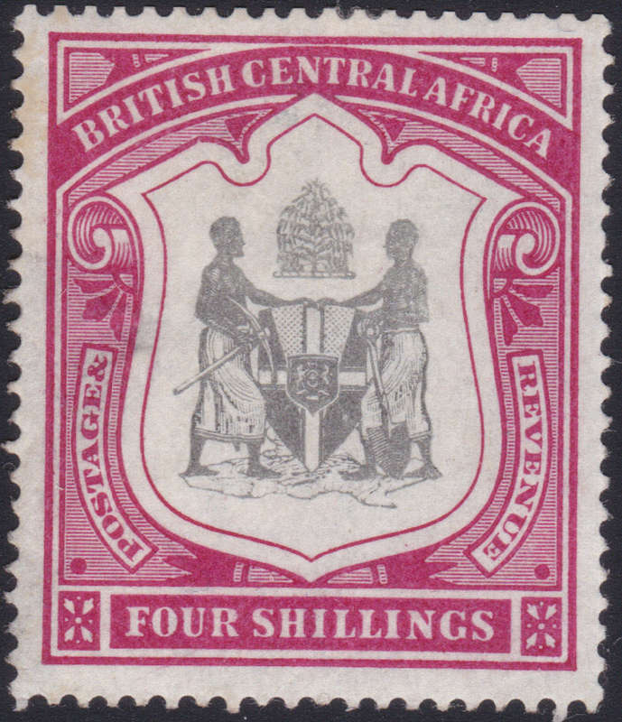 B.C.A.(Nyasaland): 1897-1900 SG50 4/- BLACK and  CARMINE - MM - CV £130