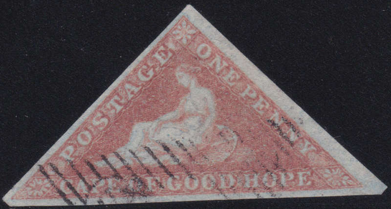 Cape of Good Hope 1853 SACC3a  1d BROWN-RED  SUPERB USED CV R13000