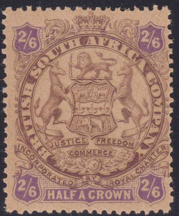 B.S.A.C/Rhodesia SG48 2/6 Brown & Purple/yellow  MM  CV £90(2017)