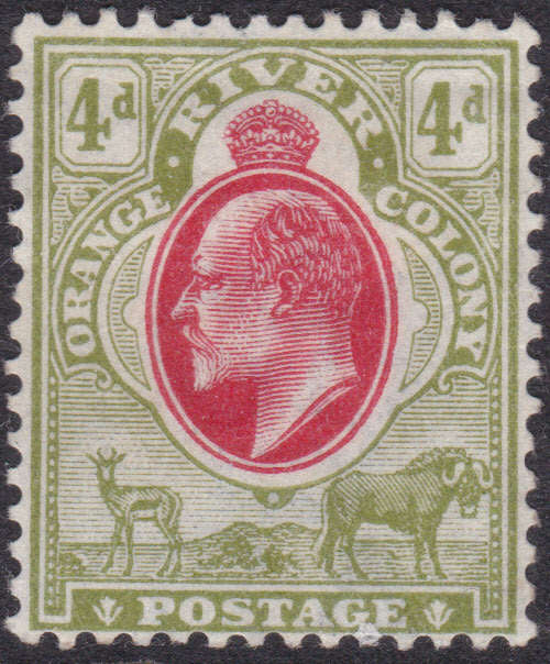 ORC 1903 SG144 4d SCARLET and SAGE GREEN WM CROWN CA MM £38(2017)