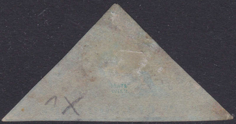 Cape of Good Hope SACC1a : 1d DEEP BRICK RED ON DEEPLY BLUED PAPER VFU CV R14000