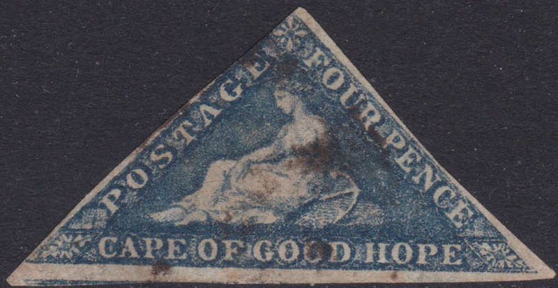 Cape of Good Hope - SACC15aa  4d BLUE WITH SIDEWAYS WATERMARK - FINE USED - CV R12000