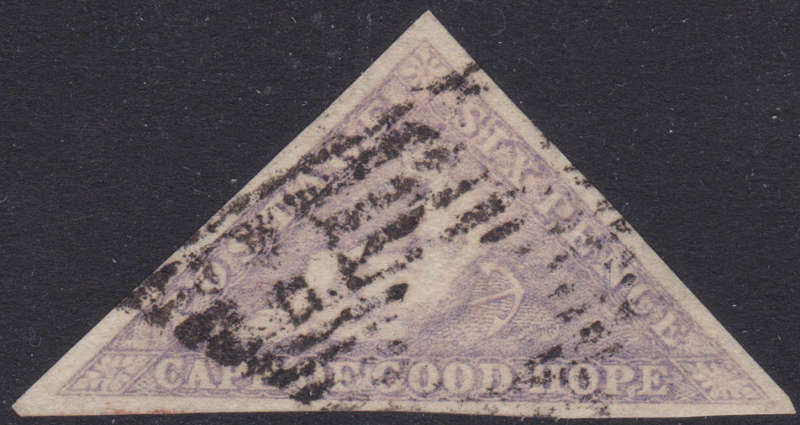 Cape of Good Hope : 1858 SACC7 : 6d PALE ROSE-LILAC VFU CV R12000