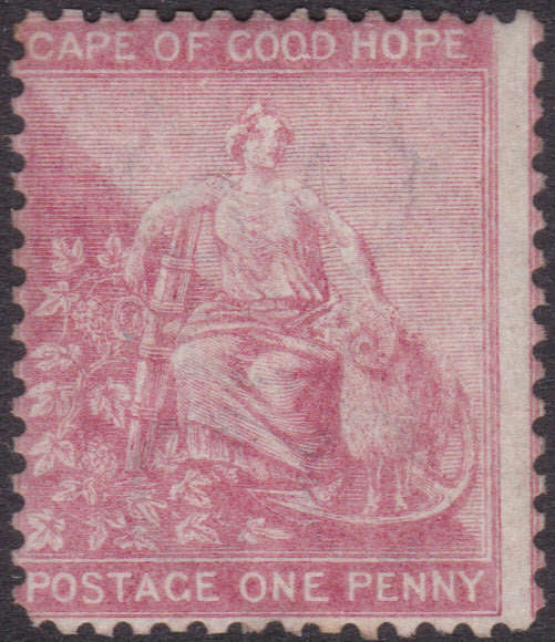 CAPE OF GOOD HOPE 1864-77 SACC18a 1d ROSE-RED MM CV R3000