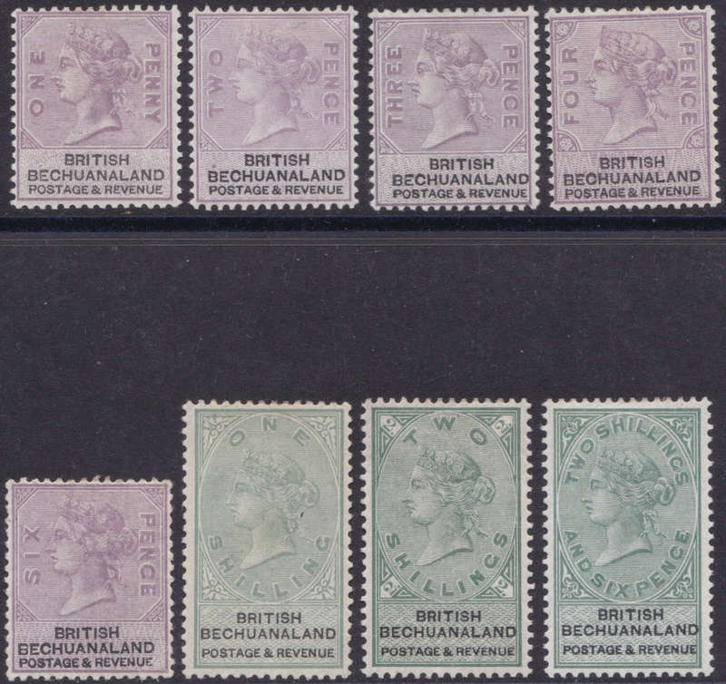 BECHUANALAND 1897 SACC10-17 SHORT SET TO 2s6d MM CV R11350