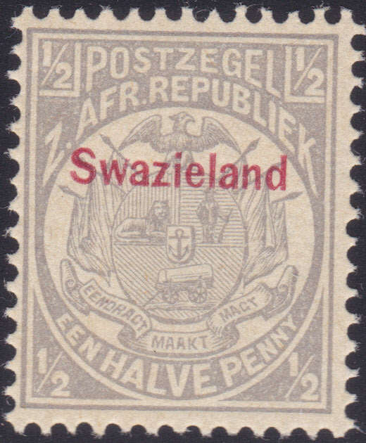 SWAZILAND 1892 ½d GREY VLMM CV R200+