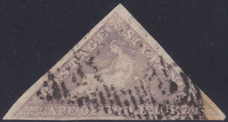 Cape of Good Hope : 1858 SACC7 : 6d PALE ROSE-LILAC VFU CV R12000