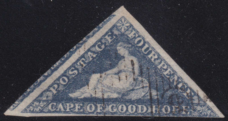 Cape of Good Hope 1864 SACC15b 4d SLATE BLUE - VFU CV R18000