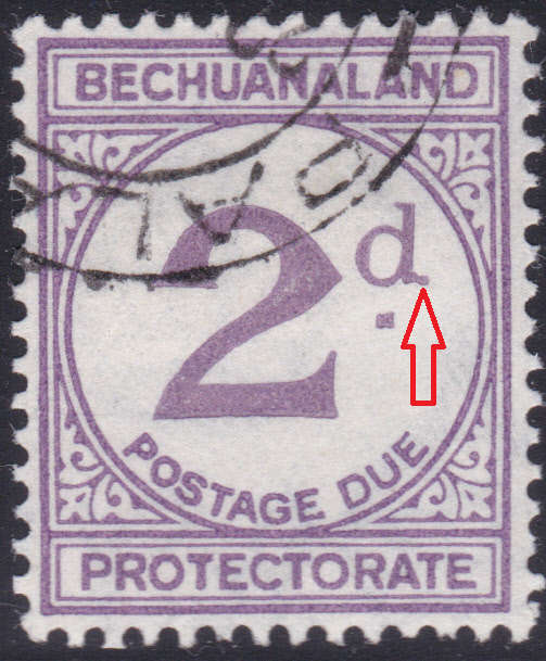 Bechuanaland Protectorate. - Postage Due SG D6b - 2d VIOLET - VFU - SCARCE