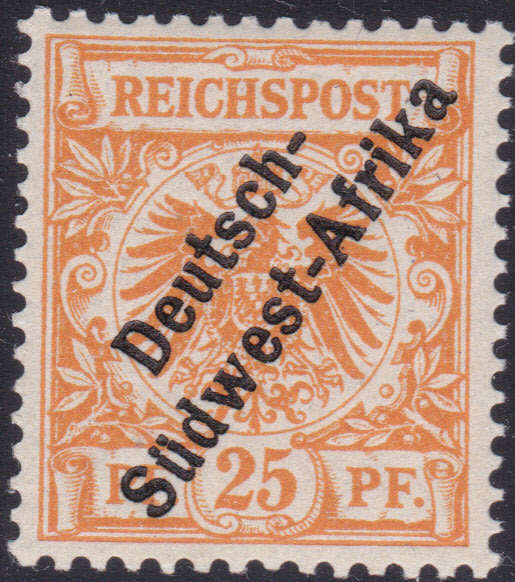 GERMAN SWA 1897 SACC5 25Pfg YELLOW ORANGE - SCARCE - VLMM CV R4500