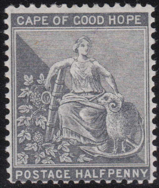 Cape of Good Hope 1876 SACC23 ½d PALE GREYISH-BLACK (WM CROWN CC) MM - CV R700