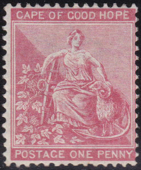 Cape of Good Hope 1876 SACC24 1d PALE CARMINE-RED (WM CROWN CC) UNUSED - CV R1000
