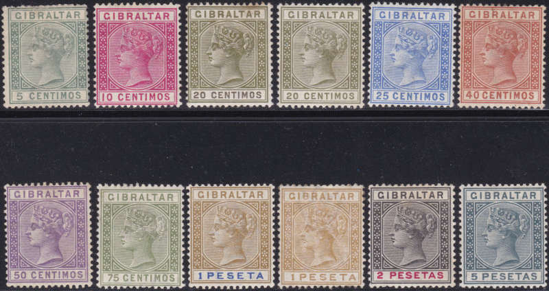 GIBRALTAR 1889-96 SG22-33 FULL SET OF 12 - MM - CV £225