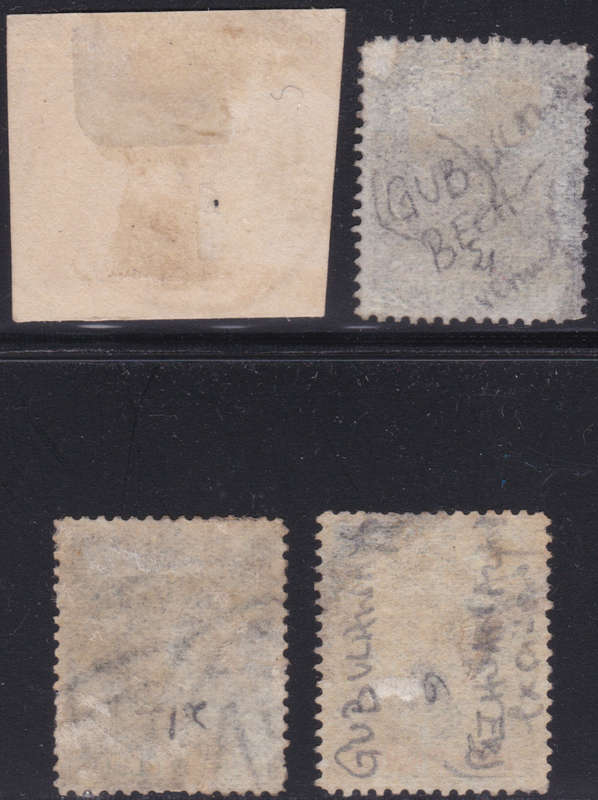 BSAC / Rhodesia : 4 Used Stamps with Rare ``GUBULAWAYO`` Cancellations