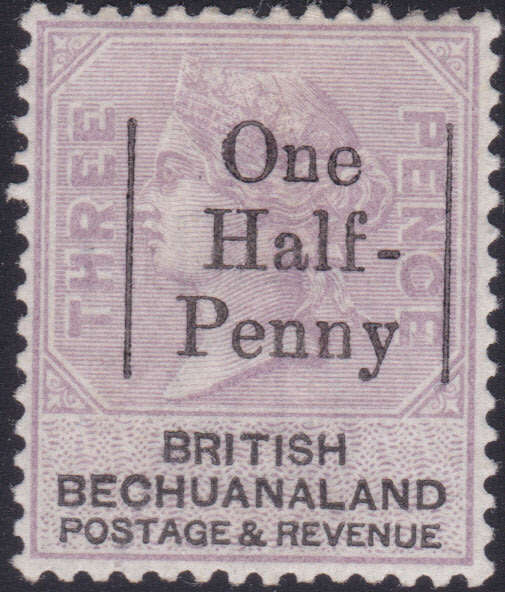 British Bechuanaland 1888 SACC27 ½d ON 3d PALE REDDISH LILAC - MM CV R6000