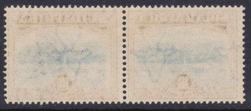 UNION OF SA 1927 LONDON PRINTING SACC39 : 10/- BLUE and BROWN VLMM - CV R5500