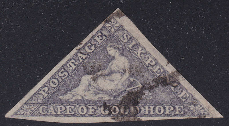 Cape of Good Hope 1862 - SACC7c :  6d SLATE LILAC - VFU CV R20000