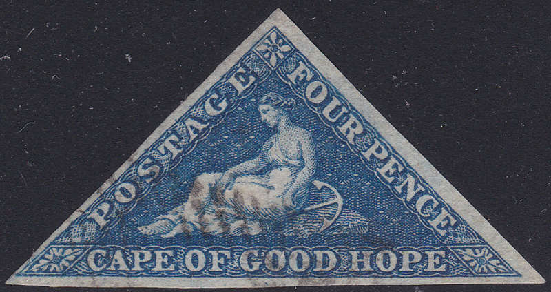 COGH SACC4b- 4d DEEP BLUE - SLIGHTLY BLUED PAPER WITH SIDEWAYS WATERMARK - SUPERB USED - CV R15000