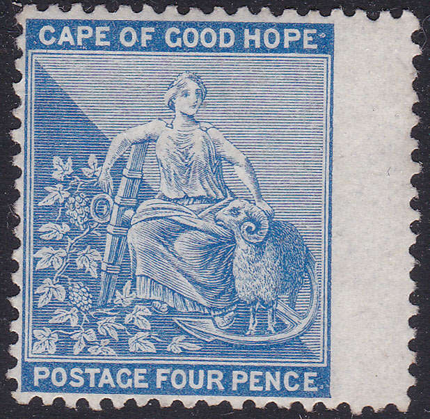 Cape of Good Hope 1876 SACC25a 4d DEEP BLUE (WM CROWN CC)  - UNUSED - CV R3000