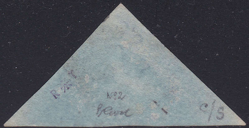 CAPE OF GOOD HOPE 1853 SACC2 - 4d DEEP BLUE ON DEEPLY BLUED PAPER - VFU- CV R5500