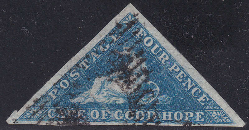 Cape of Good Hope 1864 SACC15a(SG19a) 4d BLUE CV R3000